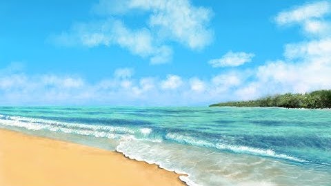 How to paint beach scenery with iphone Part 1 | Tutorial【IbisPaint】| Digital Landscapes Painting 2