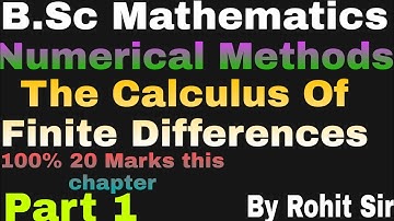 Numerical Analysis |Numerical Methods||B.Sc 3rd Year part 1 by Rohit Sir