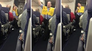 Air Steward Performs Hilarious Pole Dancing Safety Demo Routine