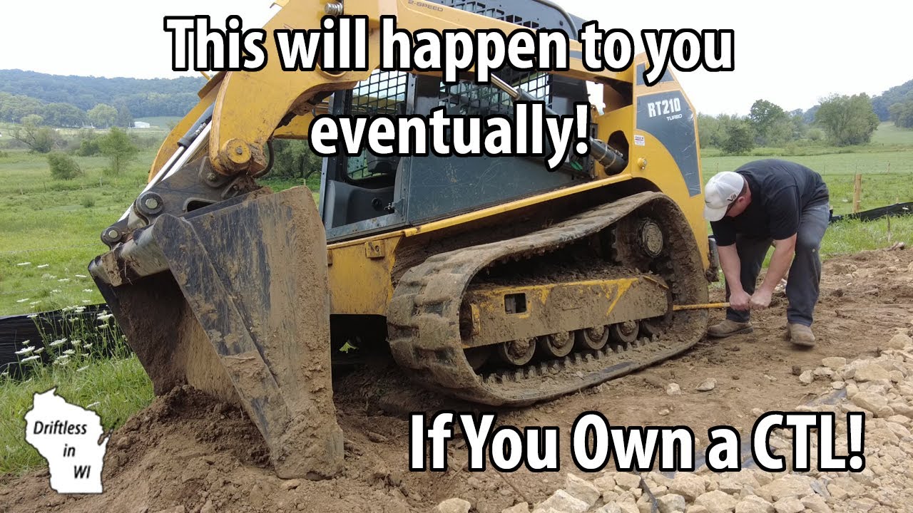 How to Put A Track Back on a CTL Skidsteer in the Field GEHL RT210