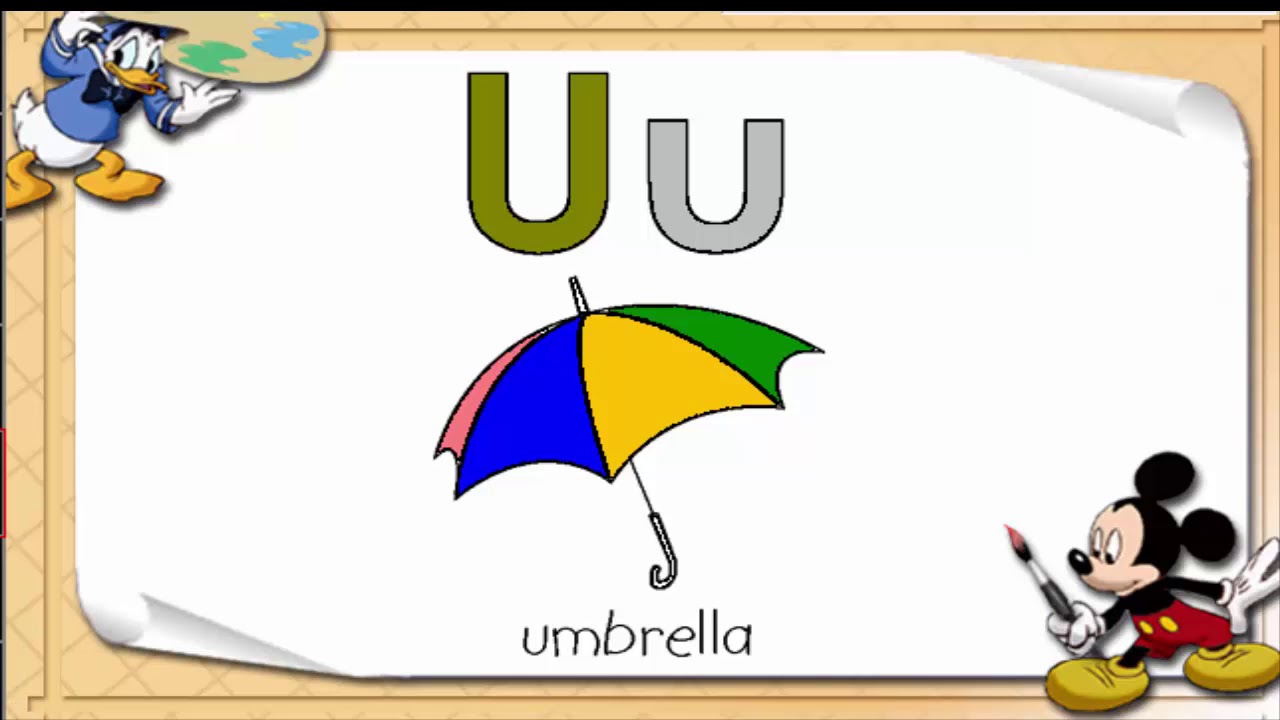 Umbrella coloring page learn color for kid with mickey mouse and Donald duck - YouTube
