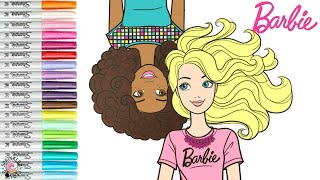 Barbie Coloring Book Page Barbie and Best Friend Nikki and Princess in Barbie Dreamtopia