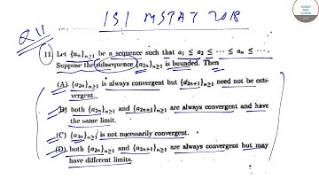 ISI MSTAT 2018 QUESTION PAPER SOLUTION WITH FULL AND DETAILED EXPLANATION. CRASH COURSE.