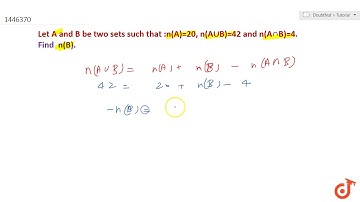 Let A and B be two sets such tat  ltmath gt  ltmrow gt  ltmo gt: lt/mo gt ltmi gtn lt/mi gt lt
