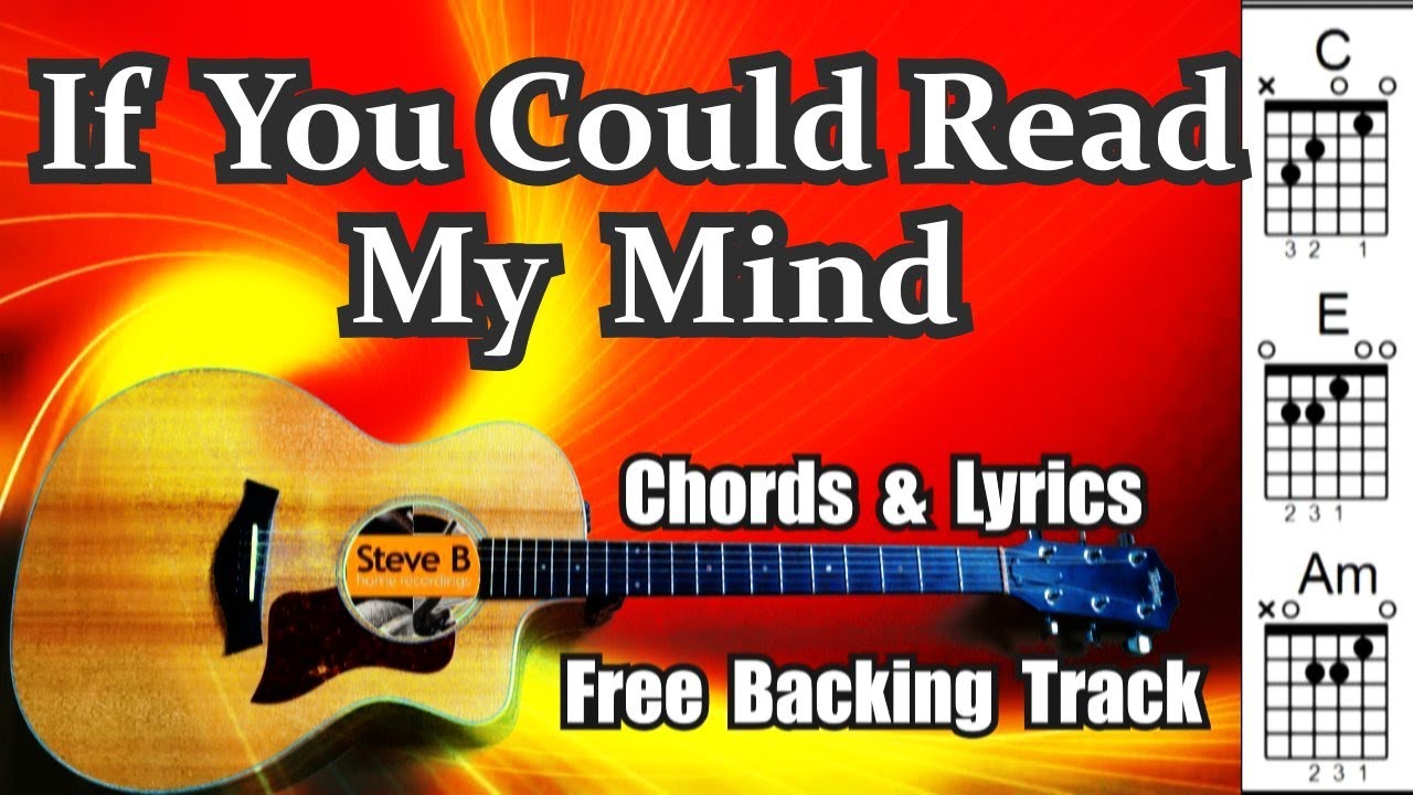 ️ If You Could Read My Mind Gordon Lightfoot Cover Free Backing Track Chords and Lyric
