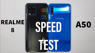 Realme 8 vs Samsung A50 Speed Test