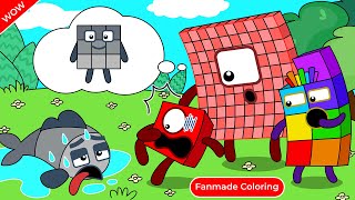 Numberblocks 9 Turns Into A Fish Numberblocks Fanmade Coloring Story