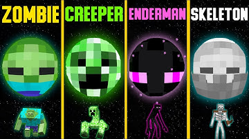 MUTANTS ZOMBIE CREEPER ENDERMAN SKELETON FOUND MUTANT MOBS PLANETS IN MINECRAFT BATTLE HOW TO PLAY