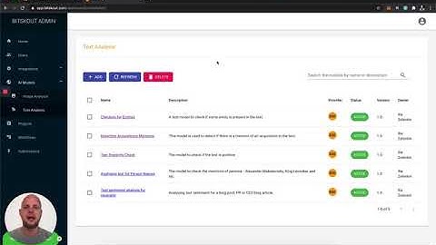 Creating a Text Analysis AI model via Bitskout UI