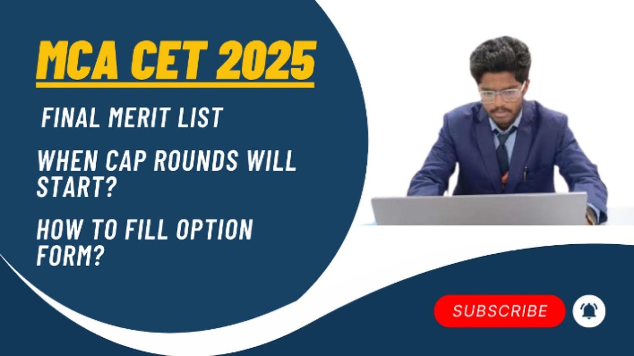 🔴 MCA CET 2025 Final Merit List & CAP Round Updates | Full Process ...