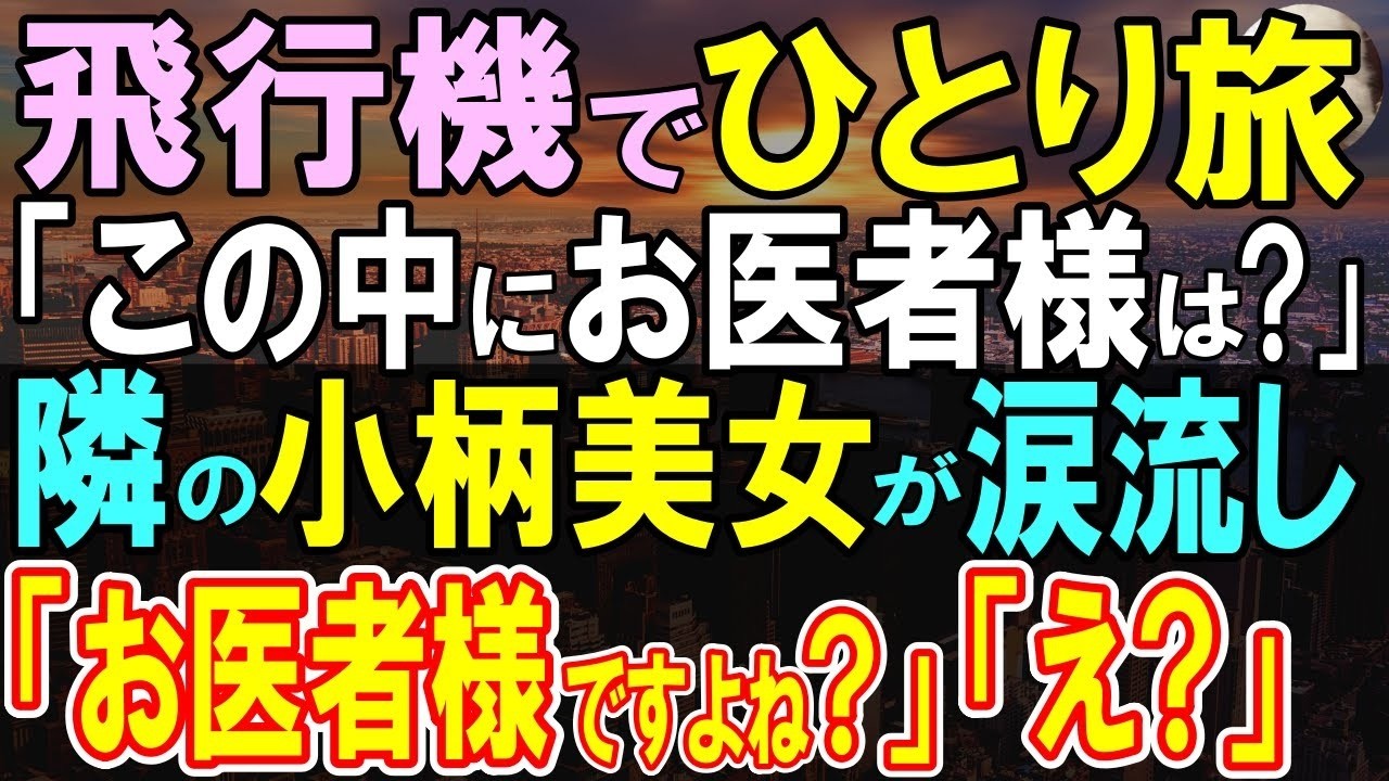【感動する話】飛行機の隣の席の女性が俺を見るなり「あれ？」その後、機内CA「急病人です。お医者様はいらっしゃいますか？」隣の女性「お医者さんですよね？」「え？」【いい話・泣ける話・朗読】