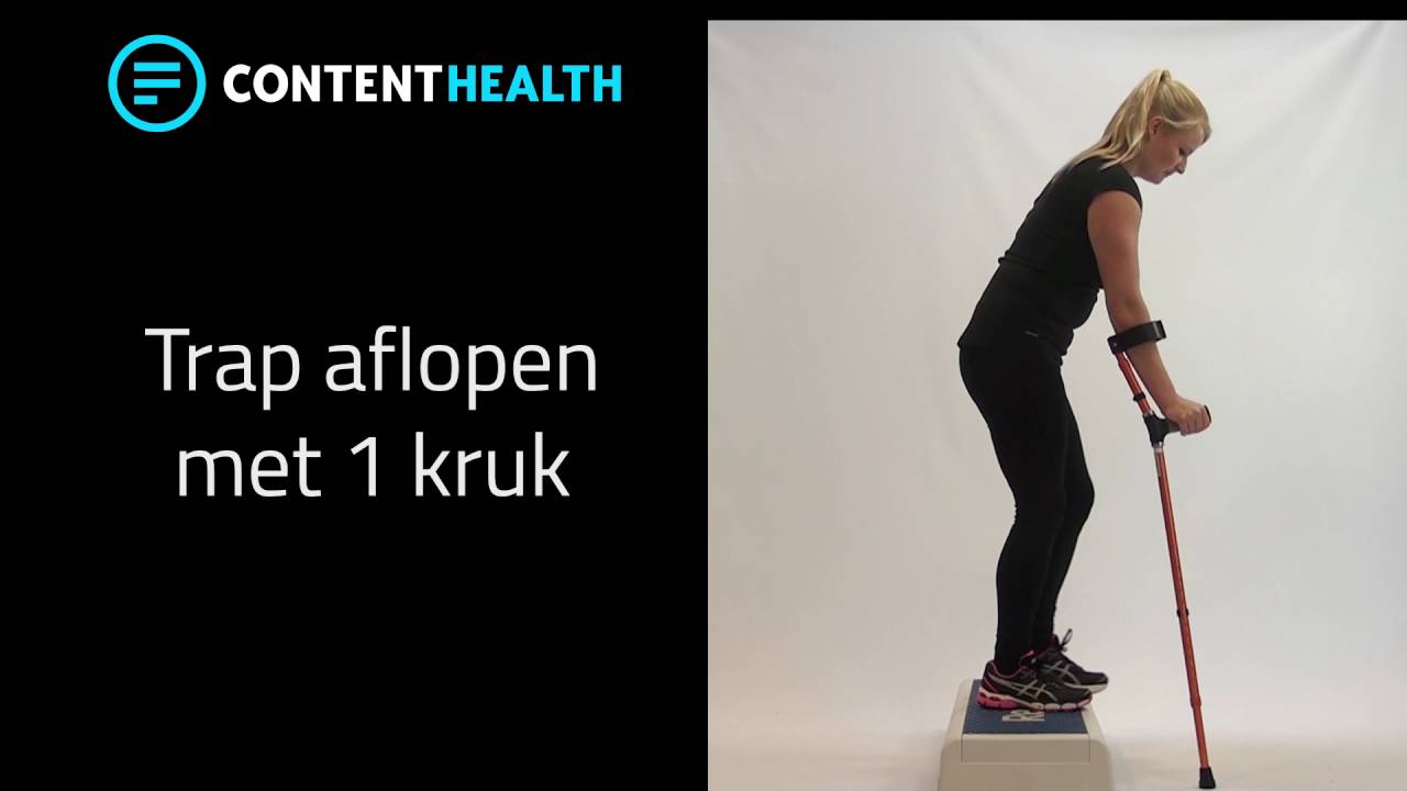 198 Trap aflopen met 1 kruk - YouTube