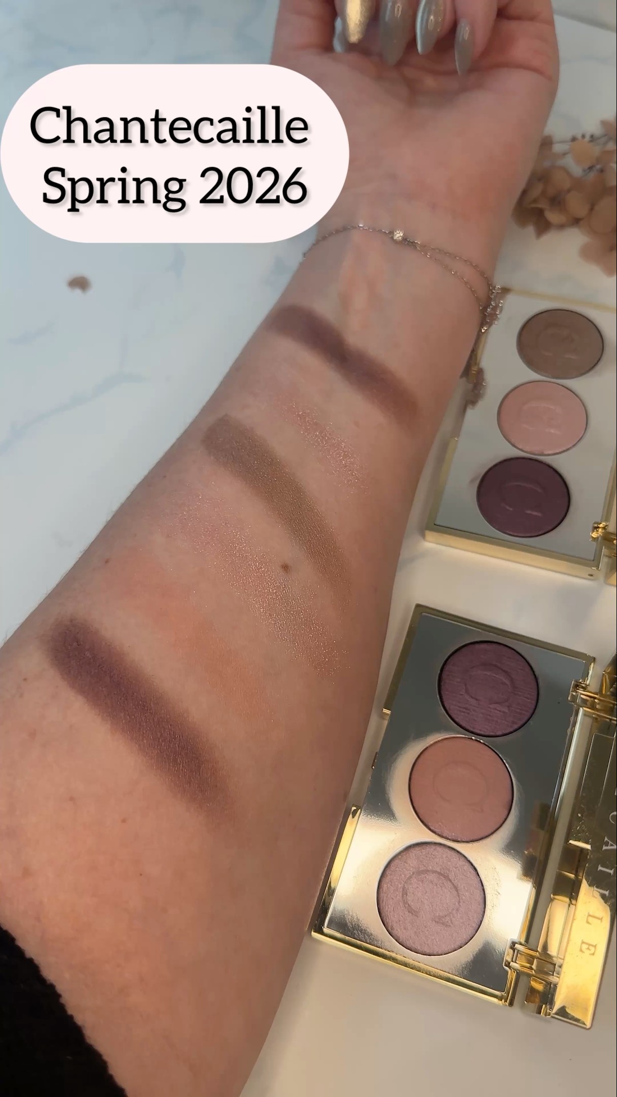 Chantecaille Spring 2026 Flamingo Dawn & Dusk eye trios, silky