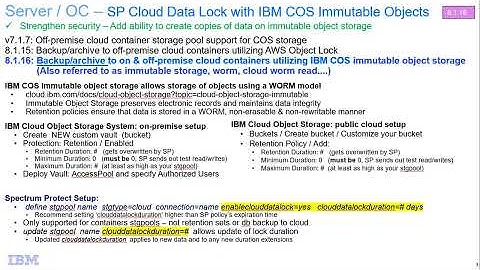 IBM Spectrum Protect 8.1.16 Cloud Data Lock with IBM COS Immutable Objects - Demo