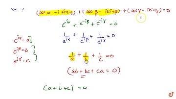 If `cosalpha+cosbeta+cosgamma=0=sinalpha+sinbeta+sin gamma` then (a)`sin^2alpha+sin^2beta+sin^2...