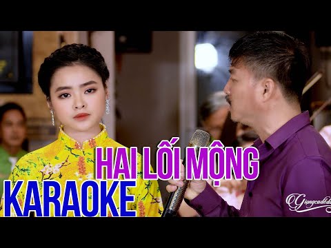 Karaoke Hai Lối Mộng - Song Ca Quang Lập Thu Hường | Karaoke beat chất lượng cao