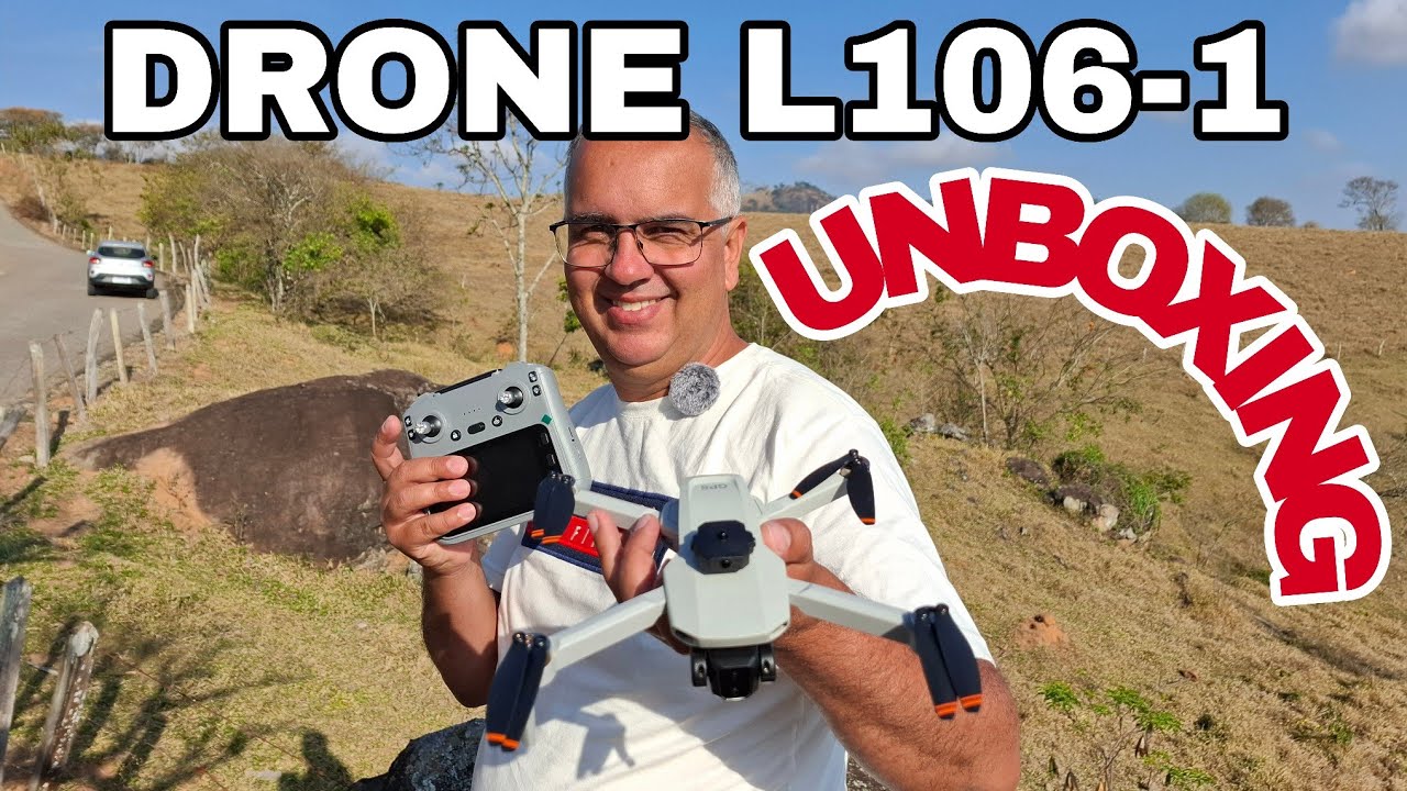DRONE L106-1 UNBOXING DRONE COMPLETINHO COM GPS CÂMERA NO RADIO TIRA FOTOS FAZ VIDEOS
