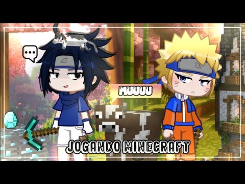 Naruto e Sasuke jogando minecraft/ Ycaro e Saiko / Meme Gacha Life 🤣