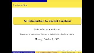 Introduction to Special Functions | Gamma Function