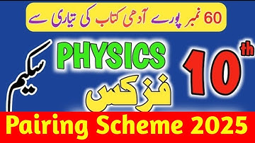 10th Physics Pairing Scheme 2025 or Physics Scheme 2025 10th Class or Physics Scheme 2025