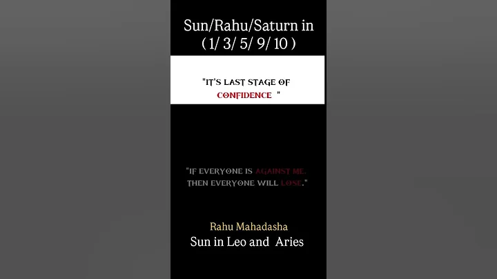 It’s the Last Stage of Confidence! Sun, Rahu, and Saturn Alignment! A Karmic Test in Vedic Astrology