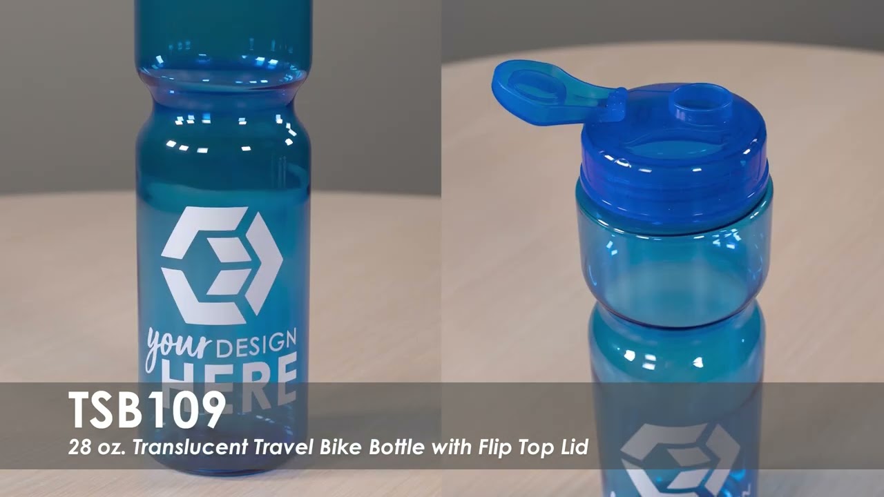 TS28 oz. Translucent Travel Bike Bottle with Flip Top Lid | TSB109