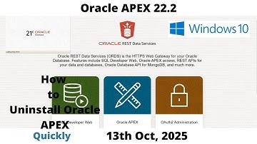 How to Uninstall Oracle APEX 22.2 | DB 21c Pluggable | Windows 10 | Omar Baig | Quickly