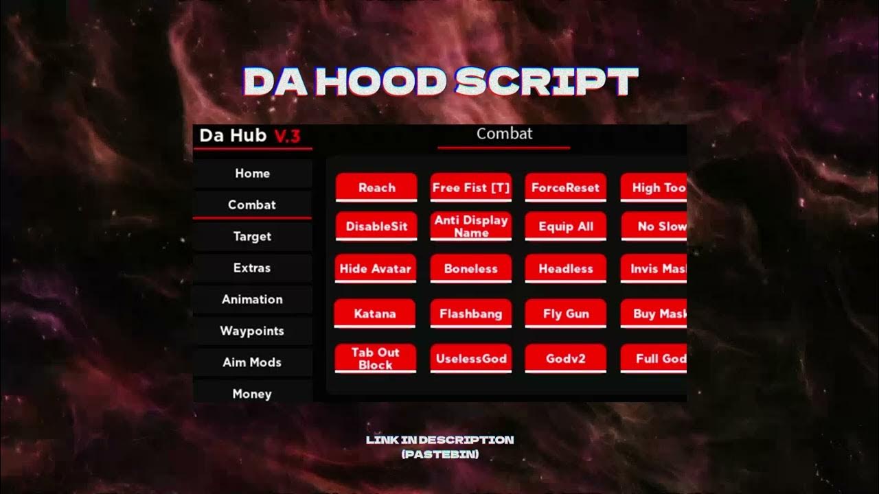 Da hood script gui pastebin youtube