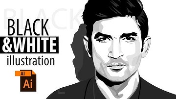How to draw Sushant singh rajput by adobe illustrator | digital art | portrait