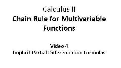 Implicit Partial Differentiation Formulas