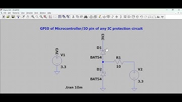 How to Protect GPIO Pins with a Schottky Diode | LTspice Simulation