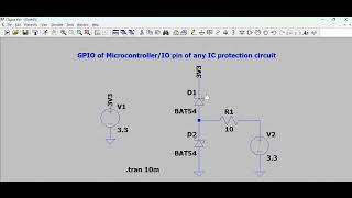 How to Protect GPIO Pins with a Schottky Diode | LTspice Simulation