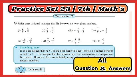 practice Set 23 class 7 | Practice set 23 class 7th | 7th maths Rational numbers  | 7th Class maths