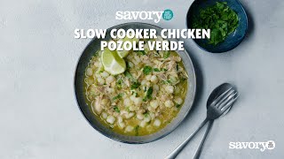 How to Make Slow Cooker Chicken Pozole Verde | SavoryOnline