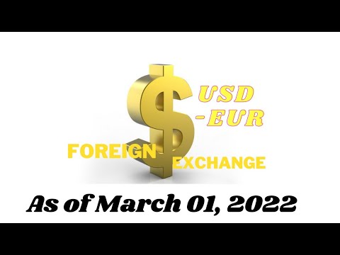 March 01, 2022 - USD To EUR Foreign Exchange Update | FOREX | US Dollar | Euro