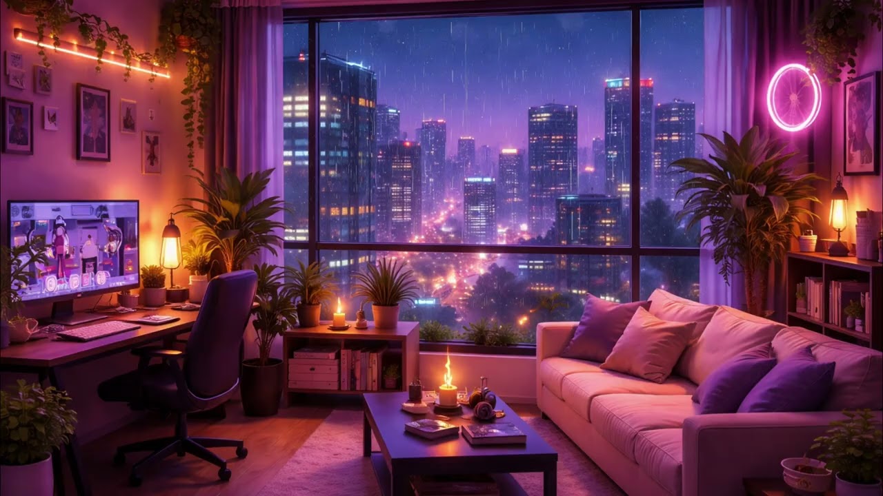 1990s Lofi City ☕ Chill Lofi Hip Hop for Quiet Focus, Study, Work | No Rain, Cozy Night Vibes