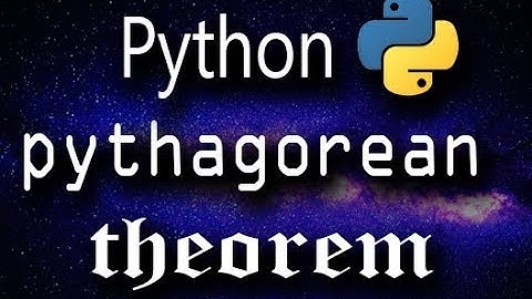 Python Programming Part 8: Pythagorean Theorem!!