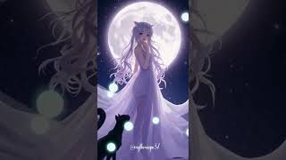 Magical Anime Girl Under the Moonlight | Enchanted Aesthetic Short#shortsviral#animeart #kawaiianime