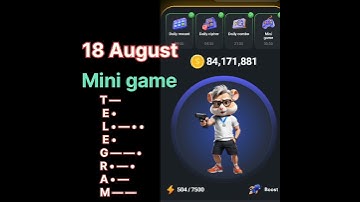 18 August 🥳 Daily Cipher Hamster Kombat | New Cipher Morse Code Hamster Kombat Today - Free 1M Coins