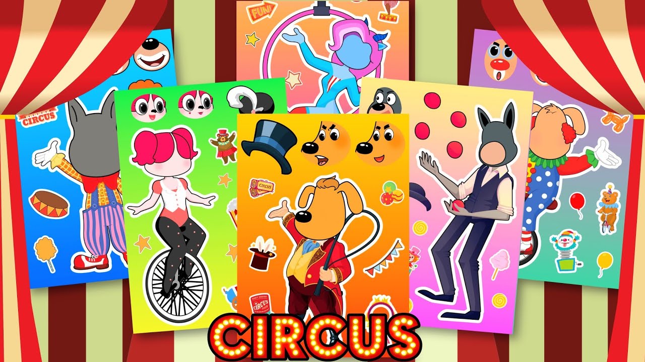 Sheriff Labrador Circus Sticker Book 래브라도 경장 친구들이 서커스 단원이라면 스티커북 