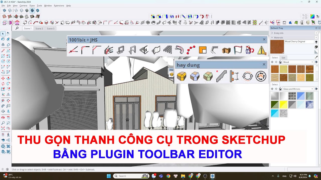 THU GỌN THANH CÔNG CỤ TRONG SKETCHUP BẰNG PLUGIN TOOLBAR EDITOR