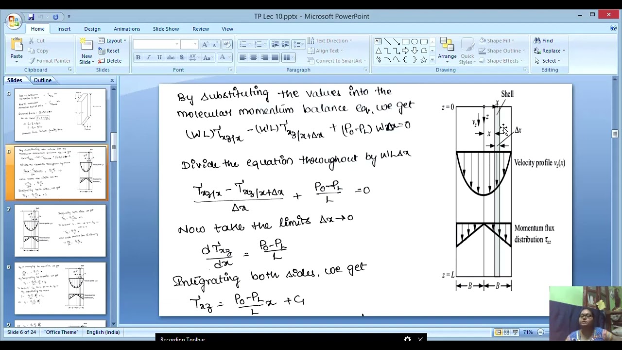 Transport Phenomena Narrow slit - Unit 2