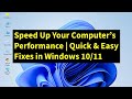 Speed Up Your Computer’s Performance | Quick & Easy Fixes #windows #laptop #dell #microsoft