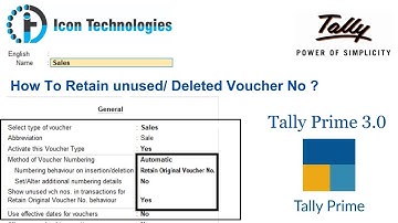 How to retain unused/ deleted vouchers in Tally Prime 3.0