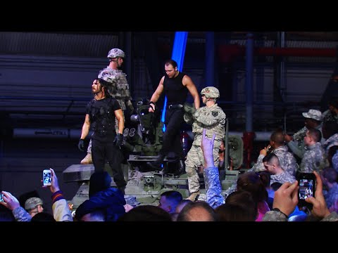 The Shield arrive in a tank: Tribute to the Troops 2013