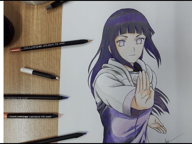 Como desenhar a Hinata Hyuga ✍️😍 #comodesenhar #hinata