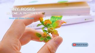 How to Crochet a Butterfly with Tiny Roses | Micro Crochet Tutorial