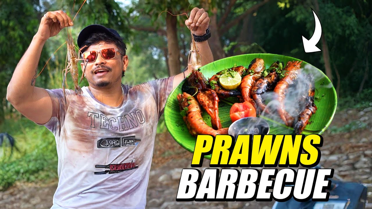 Barbecue बनाते बनाते ख़ुद जलगया !! | Prawns Barbecue Recipe