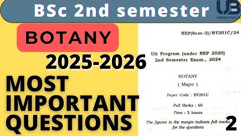 Most Expected Questions of B.Sc 2nd semester Botany | important questions BSc 2nd sem | part 2