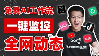 免费n8n工作流:一键监控X、公众号、小红书、抖音、YouTube所有动态,保姆级教程!